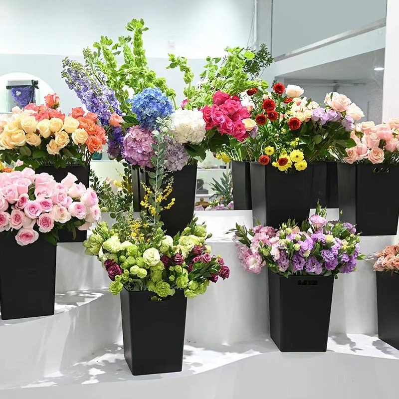 Florero Rectangular de Plástico Resistente a Caídas para Sala de Estar y Flores Secas image 2
