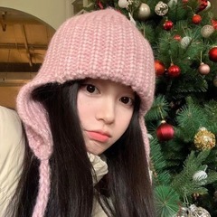 冬日氛围感ins韩系针织毛线帽女秋冬季保暖护耳飞行帽滑雪雷锋帽