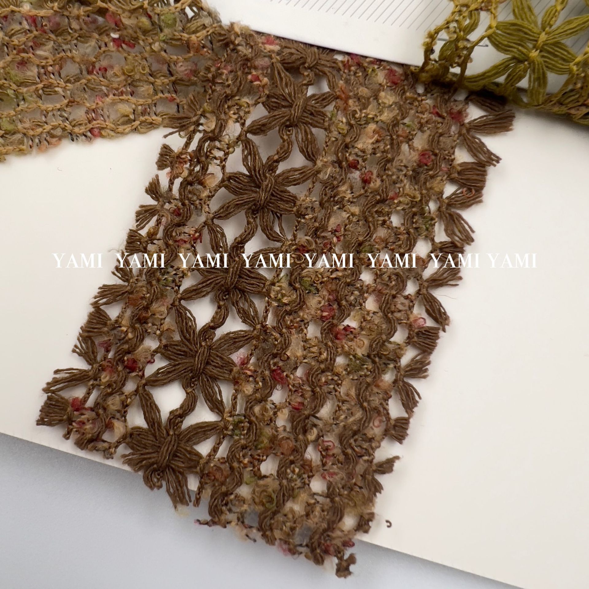 Hilo de color de algodón poliéster a rayas, hilo de arroz tejido a ganchillo, hilo de punto teñido con hilo, malla de encaje jacquard, material de vestido, tela