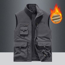 新款秋冬季男士摇粒绒马甲户外休闲马夹多口袋双面穿加绒定制logo