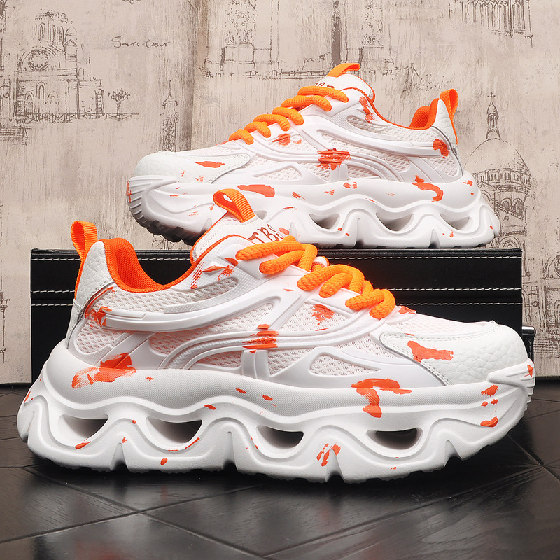 Youth Trendy Men's Mesh Shoes, Student Fashion Niche Design, Super Popular Sports White Shoes, Thick-Soled Dad Shoes Youth Trendy Men's Mesh Shoes, Student Fashion Niche Design, Super Popular Sports White Shoes, Thick-Soled Dad Shoes