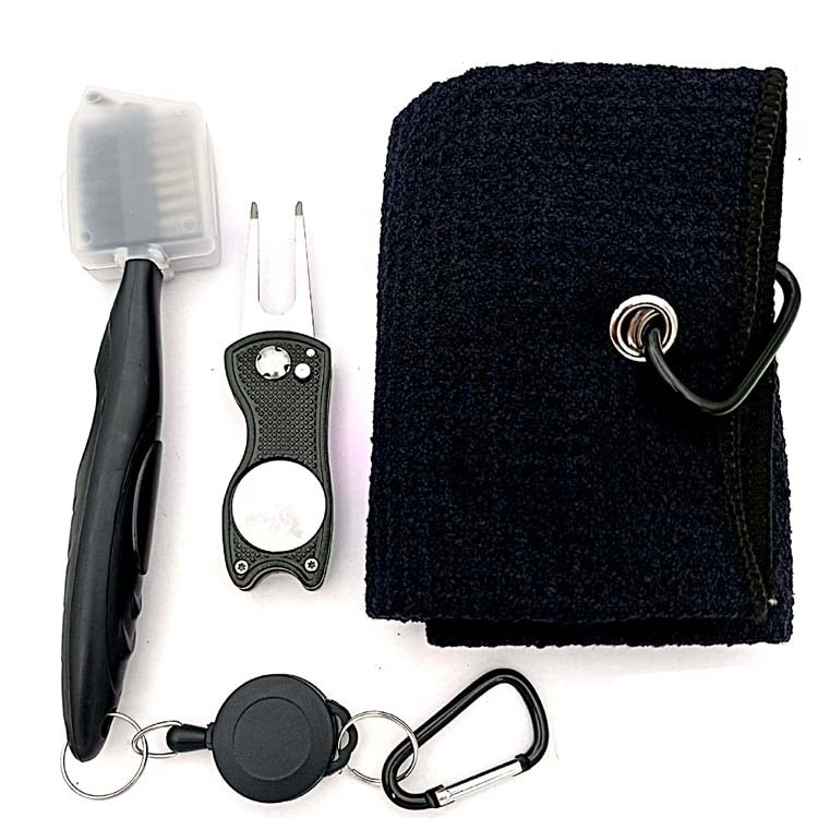 [Green Fork + Towel Set] Cleaning Double-sided Three-purpose Brush with Pointed golf Cleaning Brush
