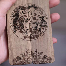 中式红木书签礼品 金丝楠木雕刻龙凤呈祥木质书签 古典中国风礼品