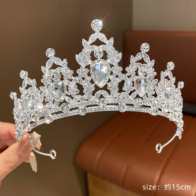Tombro de corona para niños pequeña princesa corona diadema de cumpleaños accesorios para el cabello de cristal para niñas regalo de cumpleaños