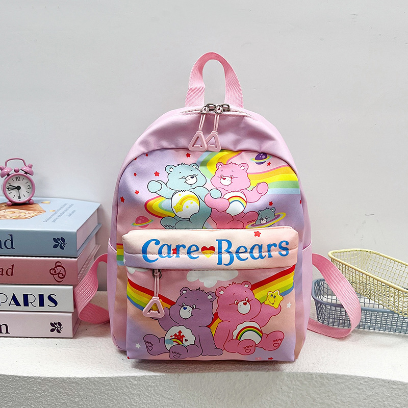 Mochila arco iris de dibujos animados, mochila para niños y niñas, osos lindos, bolsas de viaje dobles, bolsas escolares grandes para estudiantes, grado 1 - 6