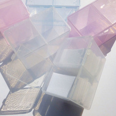 美甲雙格棉片盒美容化妝棉美甲巾卸妝棉紋繡工具收納盒整理盒跨境