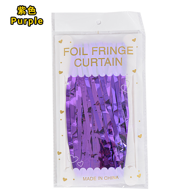 Cortina de lluvia de color transfronteriza cumpleaños boda decoración cortina de lluvia 1 * 2m fondo tela de lluvia al por mayor