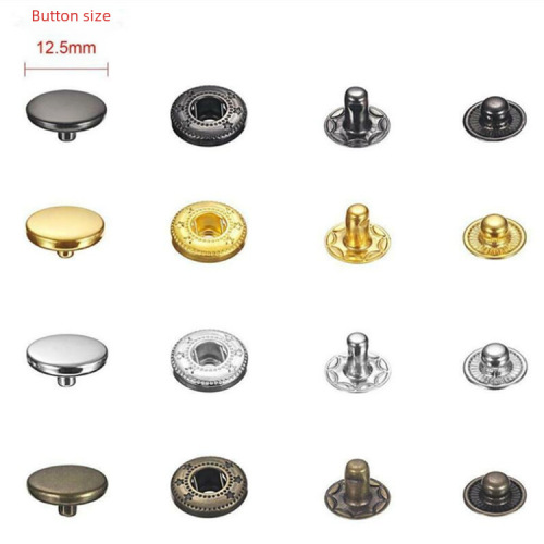 Cross-border 12.5mm metal pure copper four-plate snap fastener button down jacket snap 633 installation tool hole punch