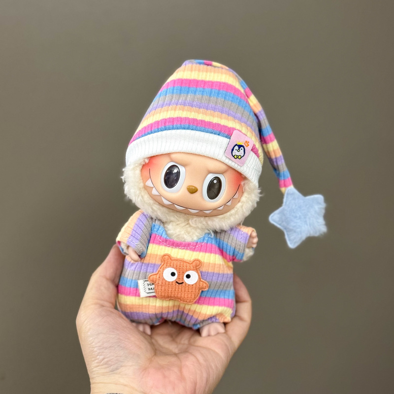 洋服のみ】17cm ラブベビー服 LABUBU ブラインドボックス シッティングパーティー 1代目・2代目・3代目 ゴールデンパープル ジョイスーツ|undefined