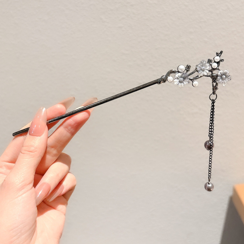 新しい中国風の合金の花のヘアピン、古代スタイルのヘアピン、ハイエンドの軽い高級タッセルヘアピン、ヘアアクセサリー卸売|undefined