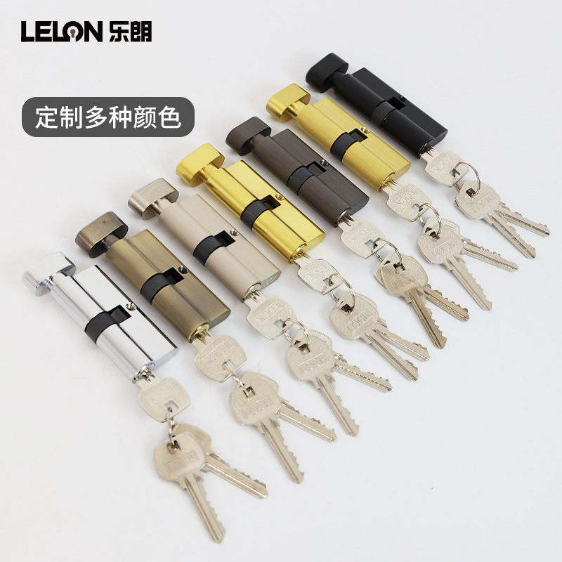 Personalizado todo el cobre 70 núcleo de bloqueo estándar europeo abierto único núcleo de cerradura de puerta interior de polipasto grande modelo general con accesorios de cilindro de bloqueo de perilla