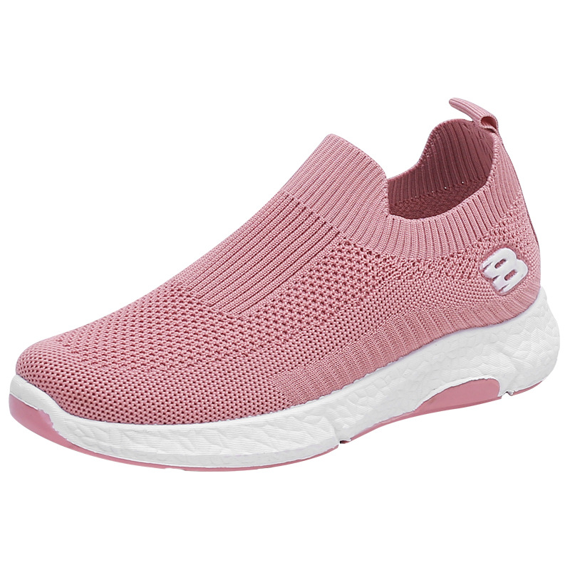 Zapatos de Mujer Primavera-Otoño 2025, Nuevos Zapatos Casuales Versátiles Sin Cordones, Zapatos Deportivos Transpirables de Punto para Mujer