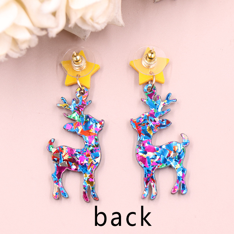 1 Pair Quantity Daily, Festival Occasion 1 Pair Christmas Cute Elk Arylic Drop Earrings