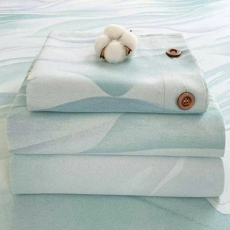 南通家纺床上2025新款A类纽扣款原棉老粗布三件套夏天特团购批发