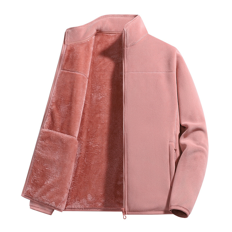 Transfronterizo al aire libre chaqueta de terciopelo para hombres y mujeres 2025 nuevo invierno de terciopelo grueso chaqueta de asalto forro interior chaqueta de terciopelo
