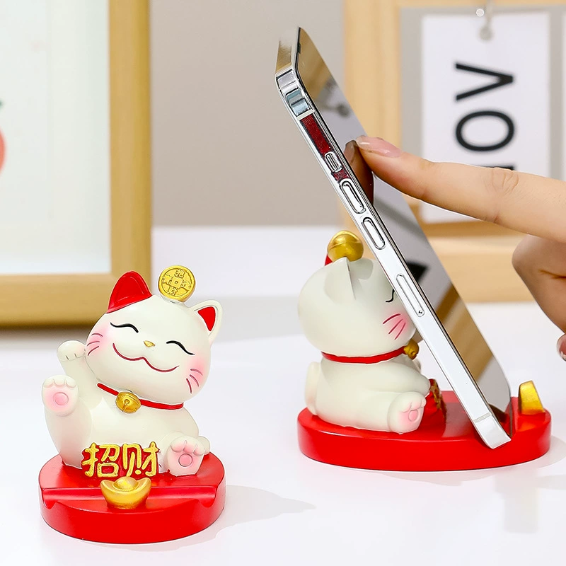 Ruijie Творческий Кот удачи украшение домашнего стола новый мультфильм кукла станция украшение девушка держатель мобильного телефона