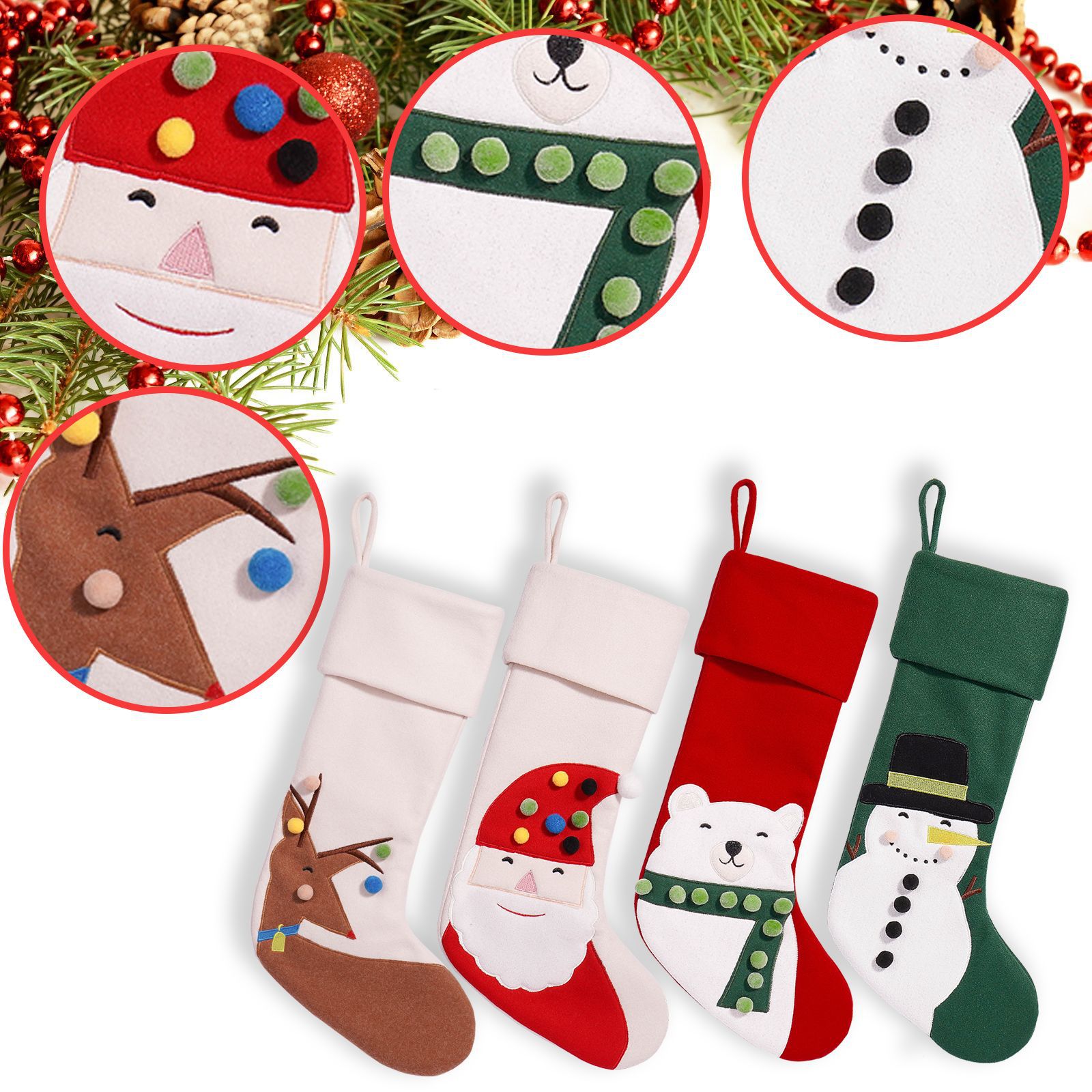 Navidad transfronteriza nuevo muñeco de nieve calcetines de Navidad Santa bolsas de regalo creativas de decoración de árbol de Navidad bolsas de dulces