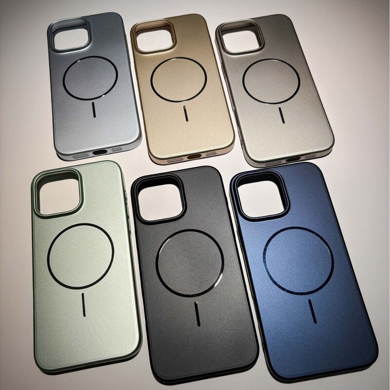 苹果16promax手机壳磁吸超薄iPhone17纯色磨砂细圈14大孔15保护壳|undefined