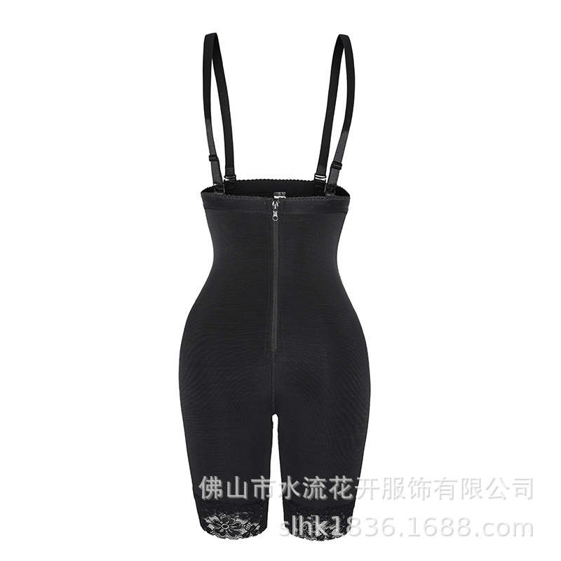 Europa y América de cintura alta vientre de contracción de la cadera de elevación pantalones de la Liga del corsé del vientre que forma los pantalones de culturismo de una sola pieza de ropa interior de encaje corsé entrepierna abierta