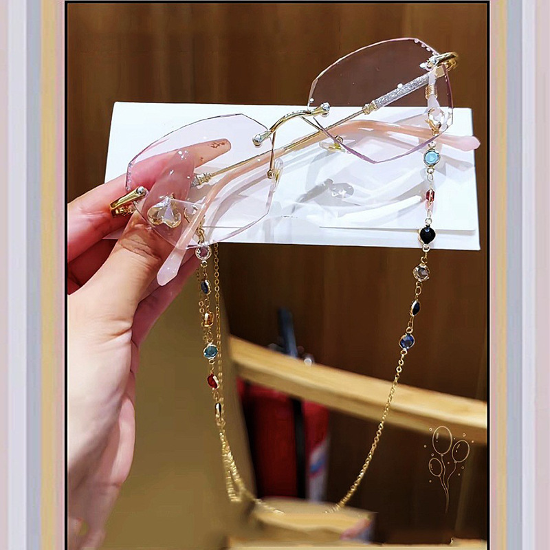 Nuevo corte de diamante de alta calidad de moda para damas, gafas anti-luz azul sin marco, gafas de alta definición