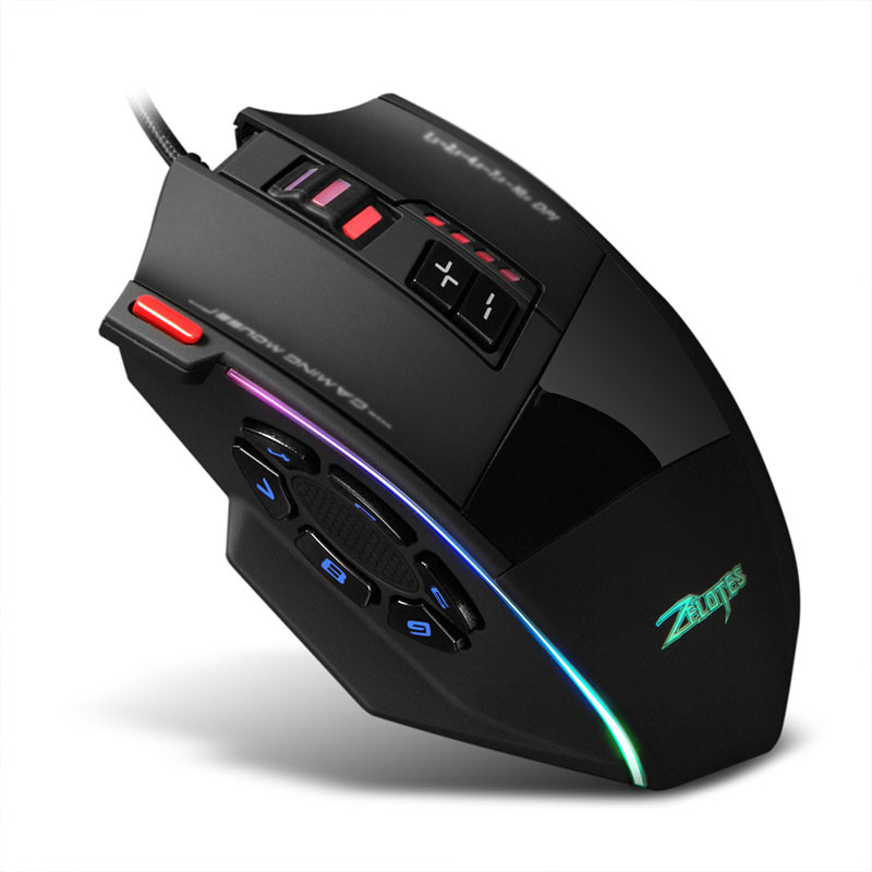 ZELOTES master C13 game programming macro custom press gun macro chicken game CF RGB wired mouse