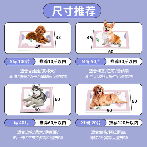 Disposable wholesale pet pee pads thickened dog pee pads deodorizing pet supplies absorbent pads dog pee pads