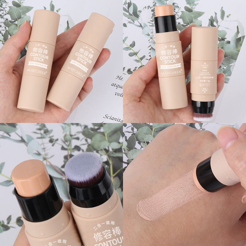 Mexier estereoscópico de doble cabeza de alto brillo, barra de reparación de la piel, pluma de seda de doble propósito, sombras brillante, sombras nasales, crema de reparación de la piel