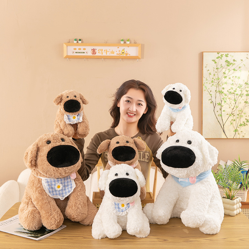 かわいい新しいスカーフ、大きな鼻、ぬいぐるみ、座り姿勢のスカーフ、子犬人形、大きなキャッチマシン人形|undefined