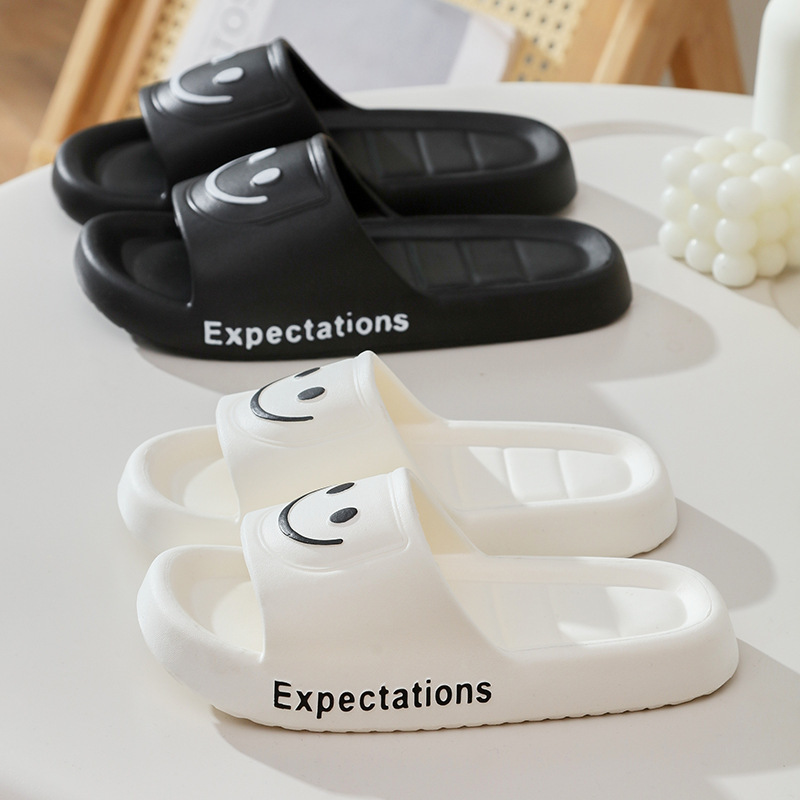 Summer Couple Cute Japanese and Korean Style Smiley Face Eva Slippers for Women in Stock, Non-Slip Thick-Soled Cross-Border Sandals Summer Couple Cute Japanese and Korean Style Smiley Face Eva Slippers for Women in Stock, Non-Slip Thick-Soled Cross-Border Sandals