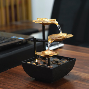 Bofang Laicai Feng Shui Wheel to Make Money and Make Money Desk Running Water Decoration Automatic Circulating Water Small Tea Table Decoration