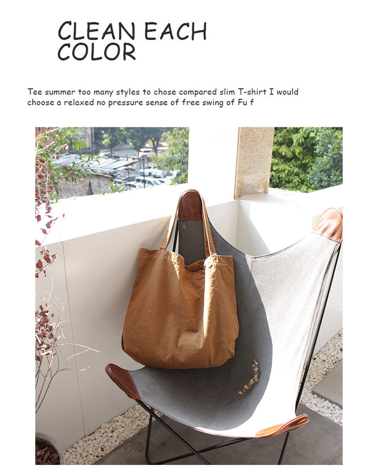 Women's Large Canvas Solid Color Basic Classic Style Open Canvas Bag display picture 14