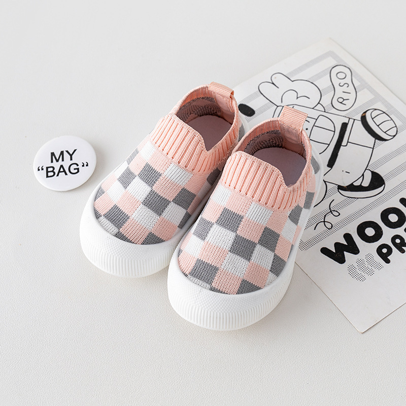 Zapatos para bebés 0 - 1 - 2 años de primavera y medio otoño zapatos suaves para bebés niñas y bebés zapatos para bebés antideslizantes a cuadros