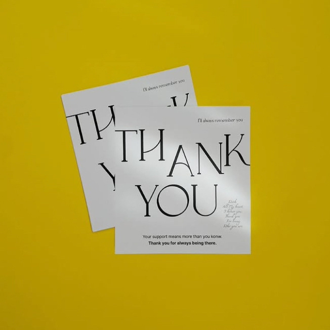 50枚新款感谢thank you方形礼物包装卡片花束礼品贺卡祝福装饰卡