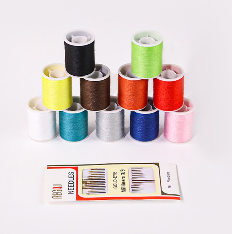 Kit de caja de aguja transfronteriza herramienta de coser doméstica aguja de coser de viaje portátil aguja de coser paquete de 27 piezas