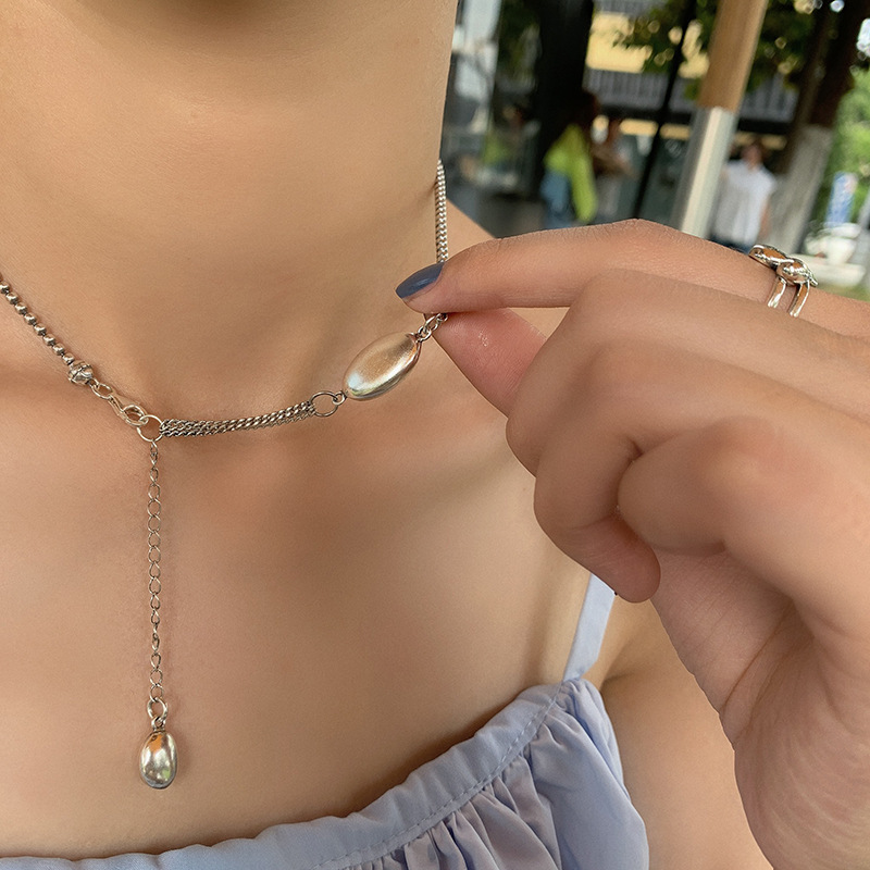 Korean Fashion Three-ring Necklace Female Korean Niche Copper Clavicle Chain display picture 1