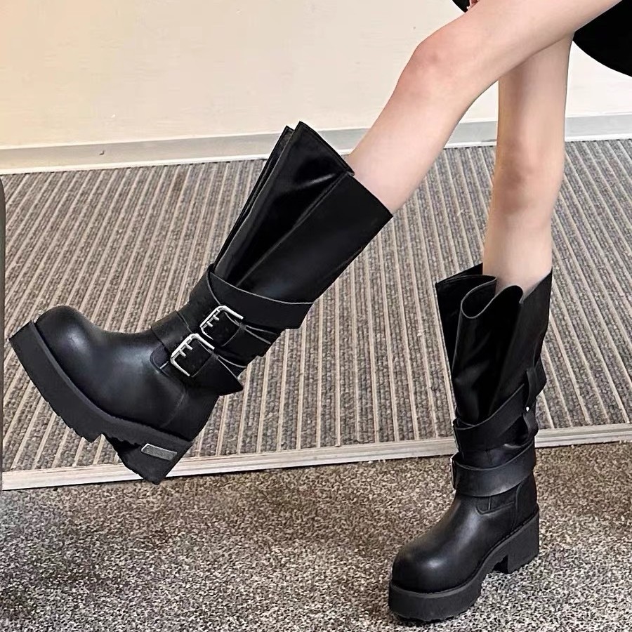 Retro Venom Boots For Women Platform Thigh High Oversized Punk Motorcycle Design Hot Girl Autumn Niche Style_voghion.com