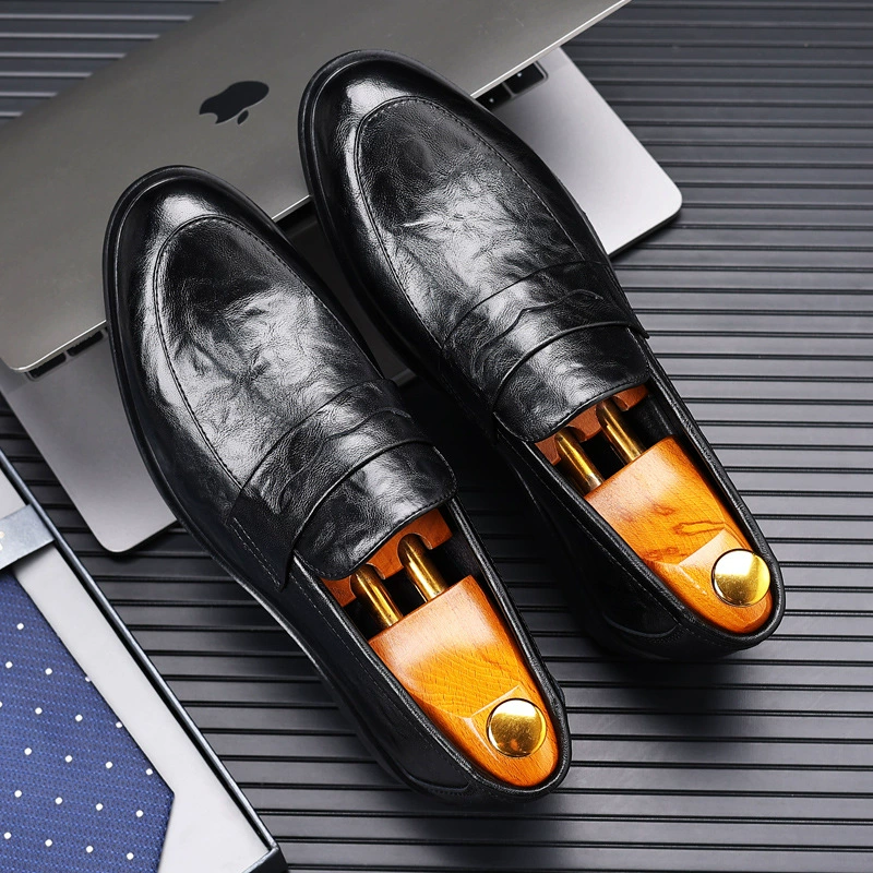 Весенне-осенняя Новая мужская деловая повседневная кожаная обувь с мягкой подошвой, мягкая кожаная лоферы, модная мужская обувь, модная обувь для вождения без шнуровки
