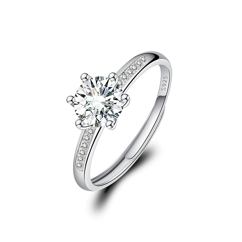 Adjustable wedding ring, 1‑carat style, light‑luxury design, multiple motif options