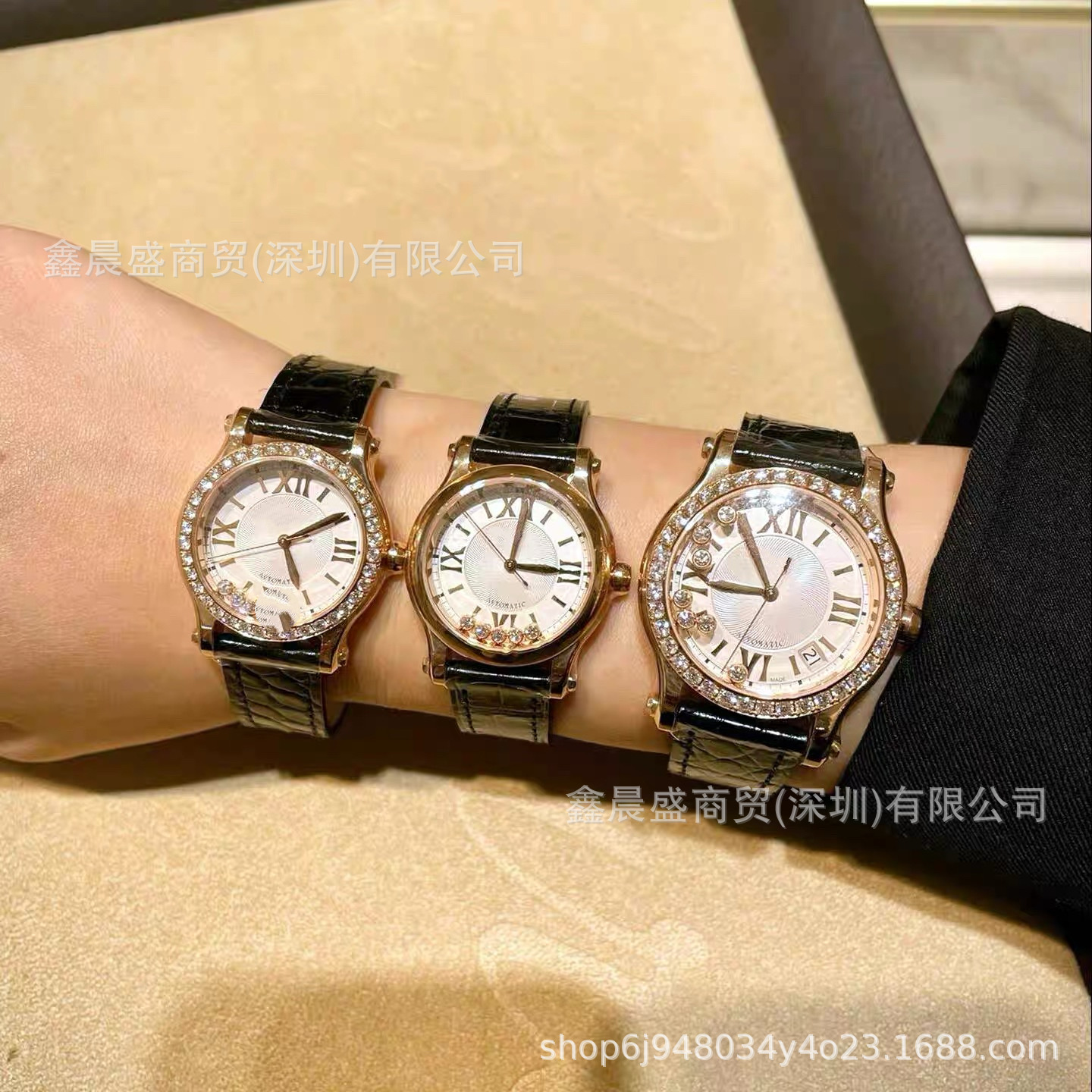 YF Factory Chopard Happy Diamond Watch Five-Diamond Seven-Diamond Fully Automatic Mechanical Women's Watch 30/33/36 Crocodile Leather Wristwatch
