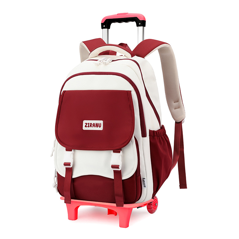 2024 nueva mochila de tirón para niños estudiantes de primaria de gran capacidad estudiantes de secundaria	Bolsa escolar Trolley