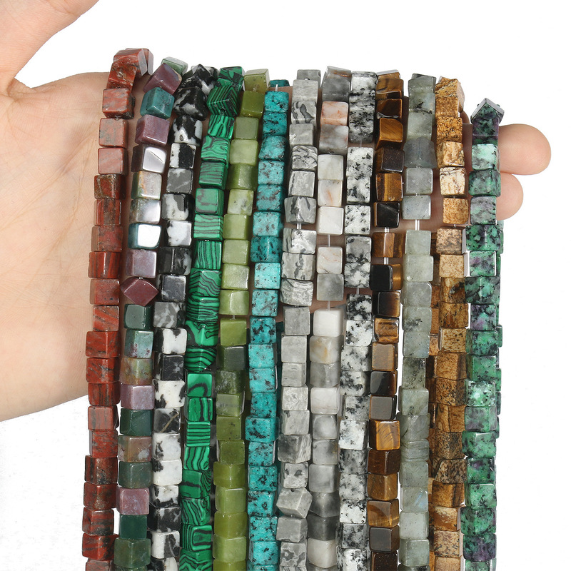 8mm Tiger Eye agate Crystal square loose beads Cat's Eye square beads diy bracelet necklace beaded semi-finished products