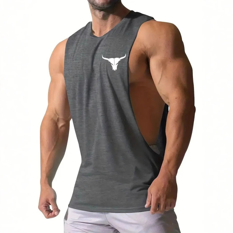 2026 Men's Bull Pattern 3D Printed Sleeveless Vest Casual Style Lightweight Sports Summer Fitness Top 2026 Men's Bull Pattern 3D Printed Sleeveless Vest Casual Style Lightweight Sports Summer Fitness Top