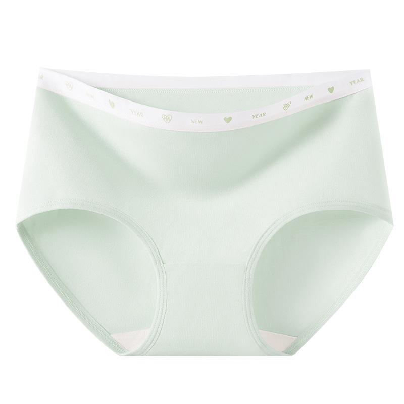 Bragas de algodón de color de contraste de entrepierna alargada ~ A calzoncillos de cintura media para niñas de algodón de clase 10A calzoncillos antibacterianos de entrepierna para mujer