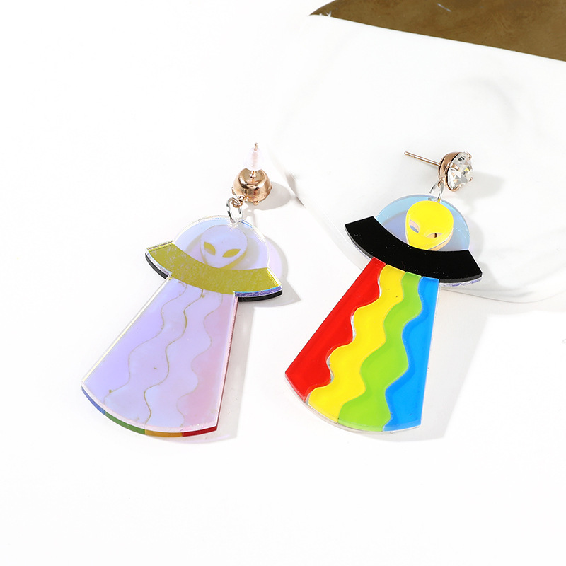 Acrylic Material Geometric Pattern 1 Pair Exaggerated Geometric Arylic Drop Earrings