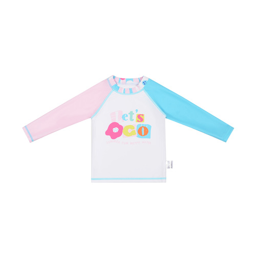 Korean Children's Swimsuit for Girls, Separate Style, Medium to Large Size, Baby Long Sleeve Sun Protection Swimsuit, Cute Girls' Swimwear