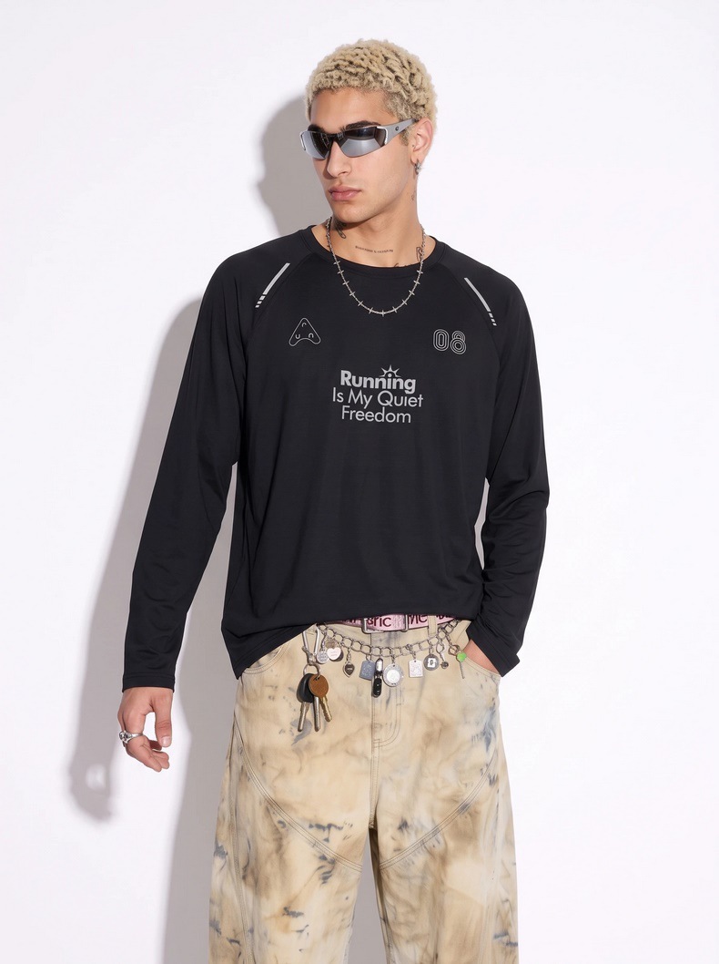 Inflation Reflective Raglan Long-Sleeve Tee
