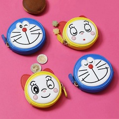日本ドラえもん円形刺繍小銭入れ漫画かわいいドラえもんイヤホンバッグドラえもん収納バッグ萌え