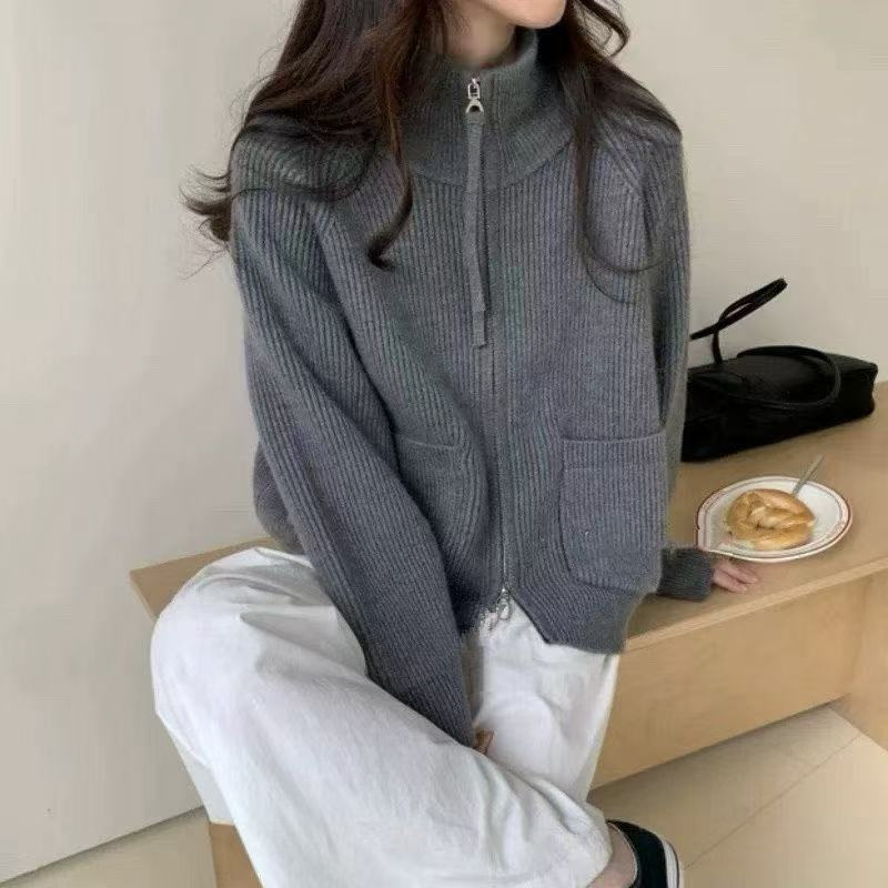毛衣外套女宽松秋冬新款慵懒风休闲洋气外穿针织开衫小个子上衣|undefined