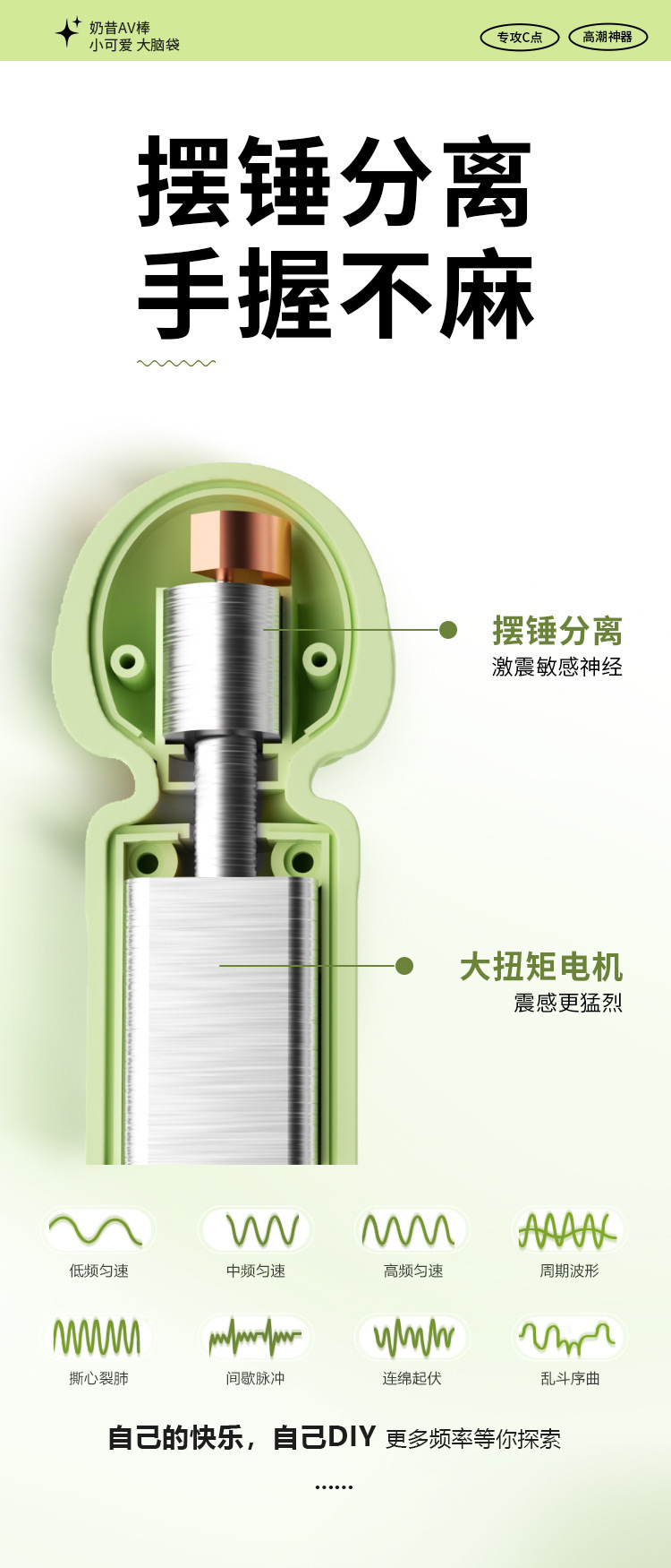 Mystery Milkshake AV Stick Vibrator Multi-Frequency Strong Vibration Adult Toy — detail image 16