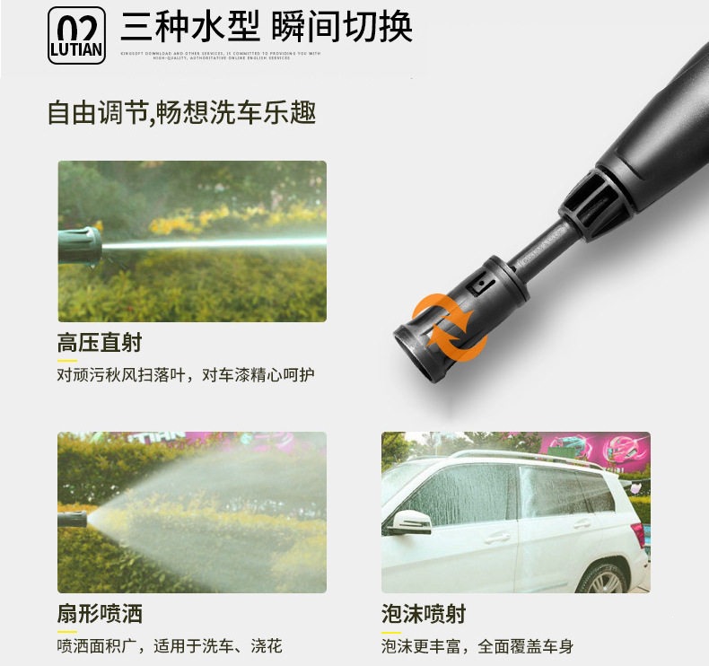 Greenfield Car Washing Machine for Home Use 220V Portable Car Washing Device Fully Automatic Car Washer High-Power Car Washing High-Pressure Water Pump